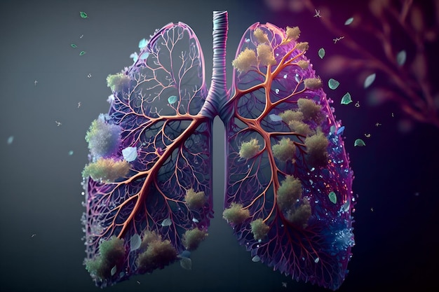 Los pulmones enfatizaron simbolizando la importancia del sistema nervioso central y su papel en el funcionamiento humano.