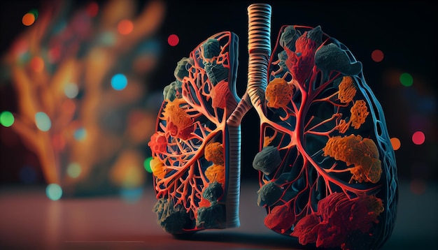 Pulmones humanos anatomia generativa ai.