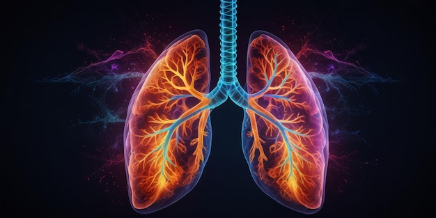 Pulmones humanos de colores