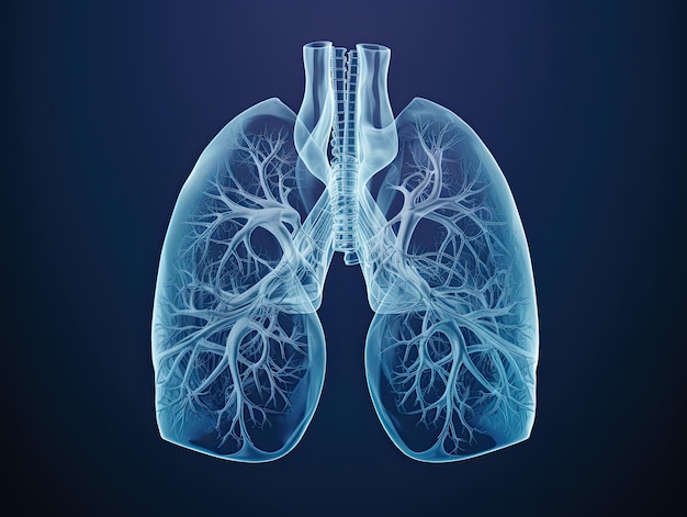 Foto pulmones humanos d ilustración generativa ai