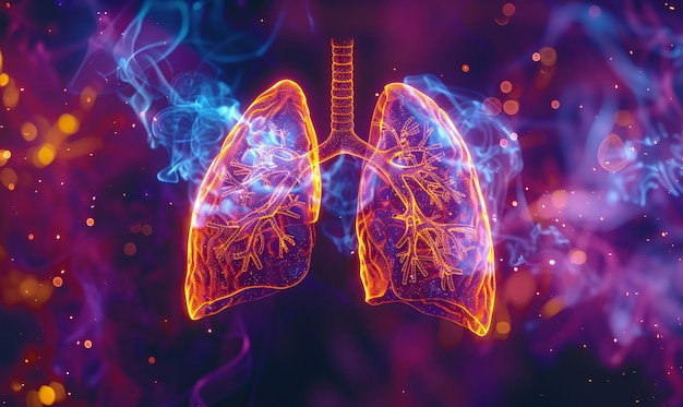 pulmones humanos tecnología médica de fondo concepto de ilustración en 3D