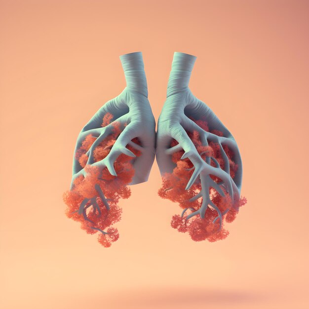 Foto pulmones lowpoly