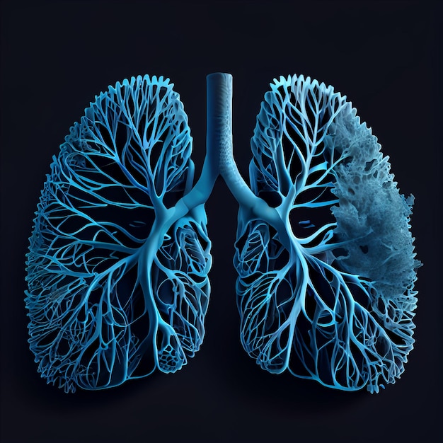 Pulmones del sistema respiratorio de fumadores peoplegenerative ai