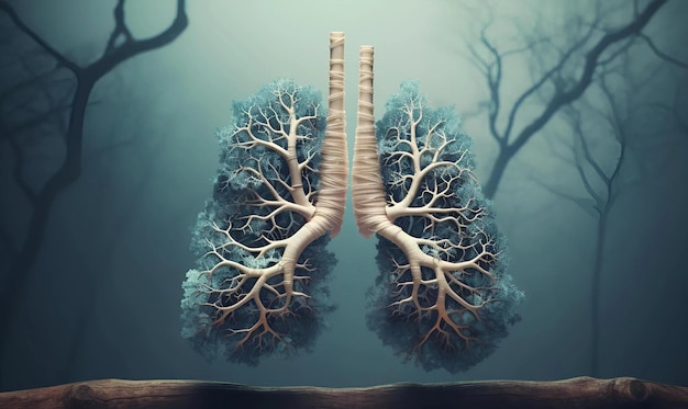 pulmones con tuberculosis espacio de copia para el día de la tuberculosis