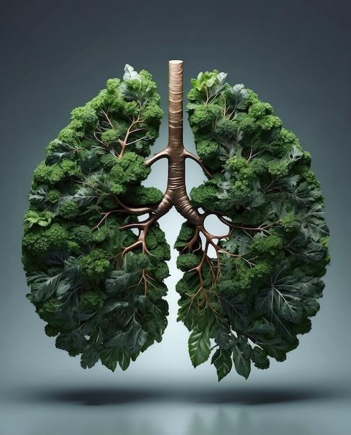 pulmones verdes una mezcla de la naturaleza y la anatomía humana