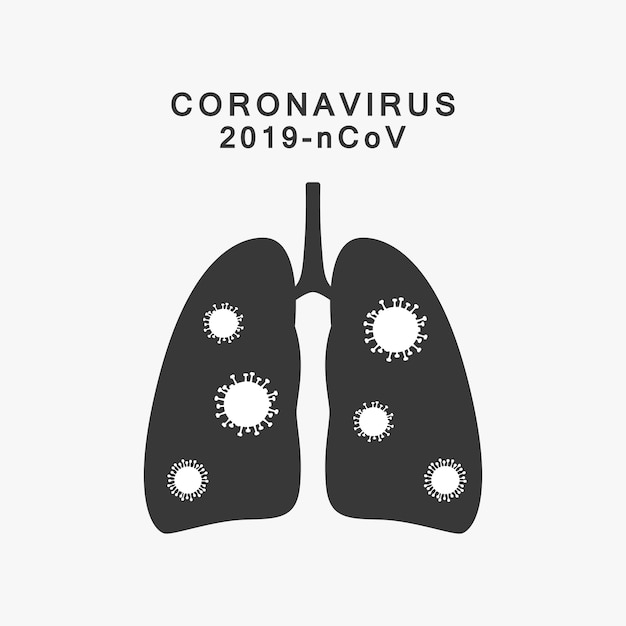 Foto pulmones con virus. nuevo coronavirus 2019-ncov. vector.