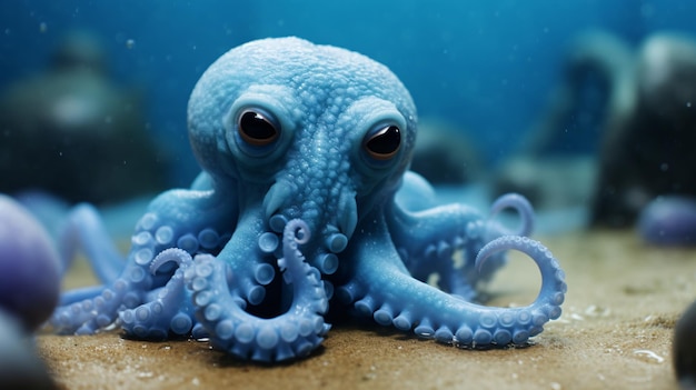 Foto un pulpo azul