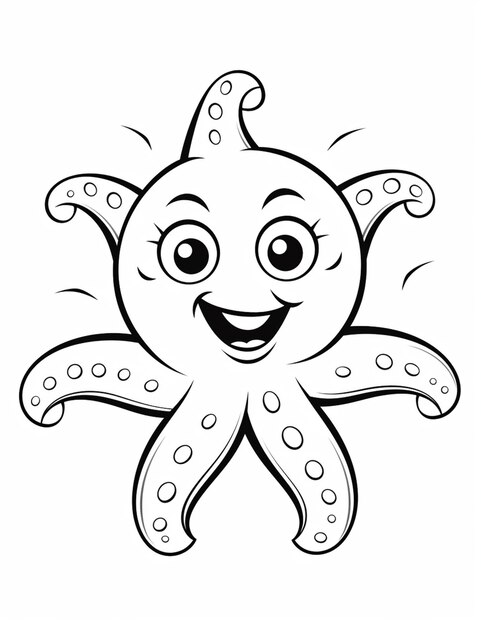 un pulpo de dibujos animados con una gran sonrisa en su cara generativa ai