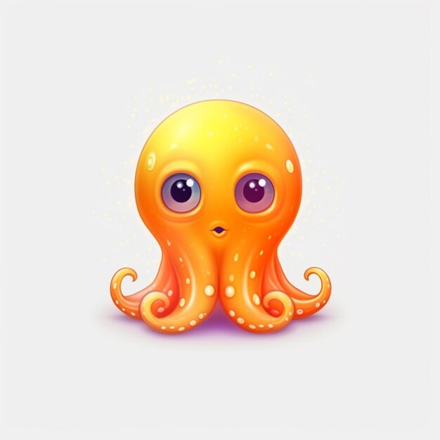 pulpo de dibujos animados con ojos grandes y una mirada sorprendida generativa ai