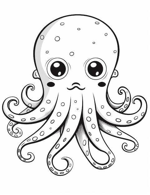 un pulpo de dibujos animados con ojos grandes y una nariz grande ai generativa