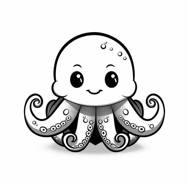 pulpo de dibujos animados con una sonrisa en su rostro ai generativo