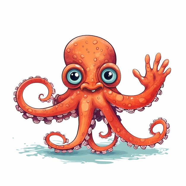 Pulpo Lindo Dibujos Animados Animales Submarinos