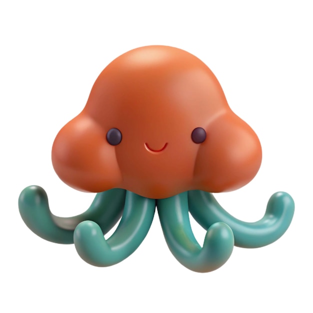 un pulpo naranja con un pulpo azul en su cara