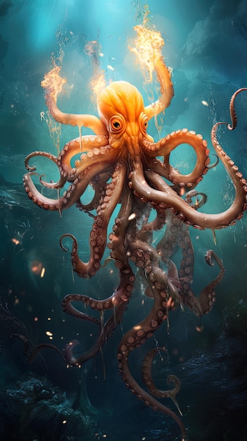 un pulpo con el nombre del mar