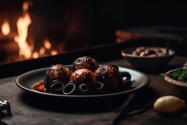 Pulpo a la plancha a la plancha Marisco a la plancha IA generativa