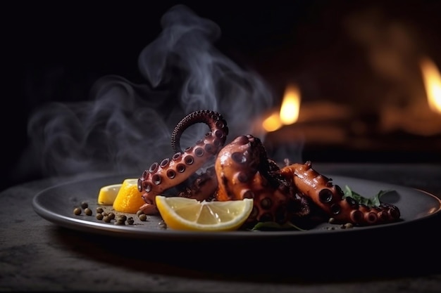 Pulpo a la plancha a la plancha Marisco a la plancha IA generativa