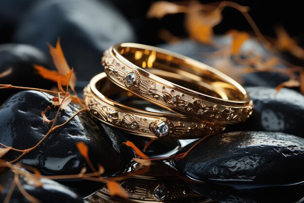 Pulseira ou pulseiras douradas extravagantes para mulher