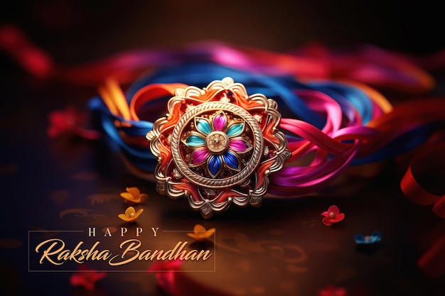 Pulseira tradicional ou conceito de festival indiano rakhi raksha bandhan