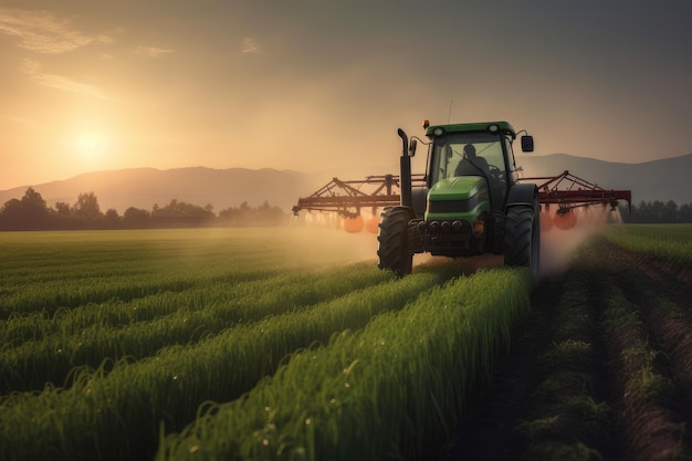 Pulverização de campo de trator Gerar Ai