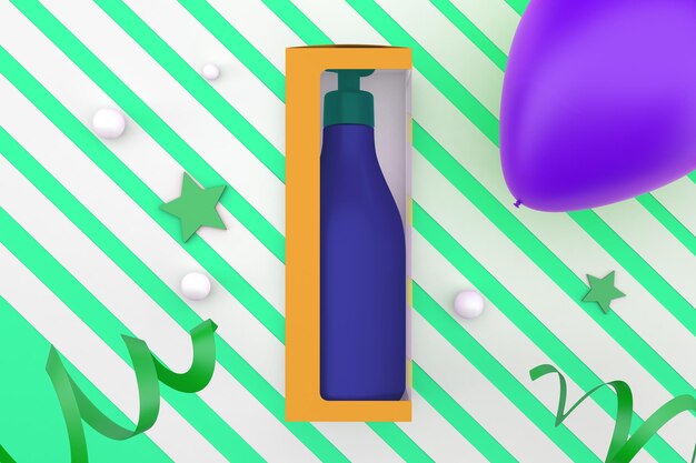 Pump Shampoo mit Box und Ballons Vorderseite