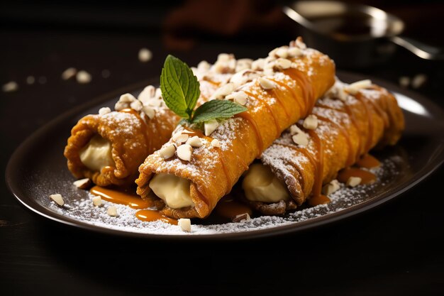 Pumpkin Cannoli sobremesa italiana