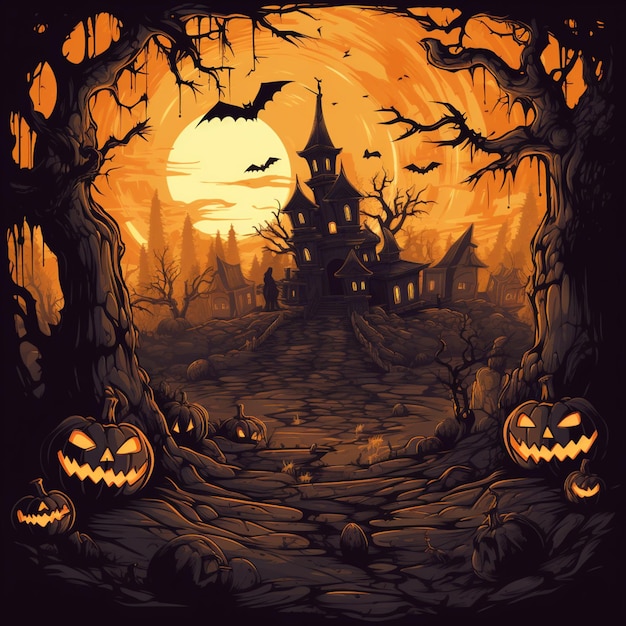 Pumpkin Halloween Hintergrund orangefarbenes Design für Halloween 31. Oktober