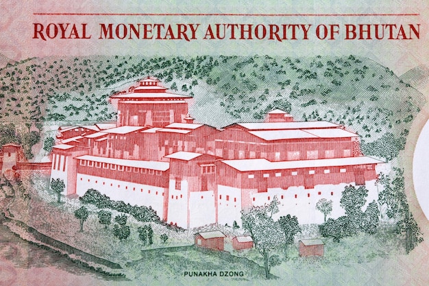Punakha Dzong del ngultrum butanés