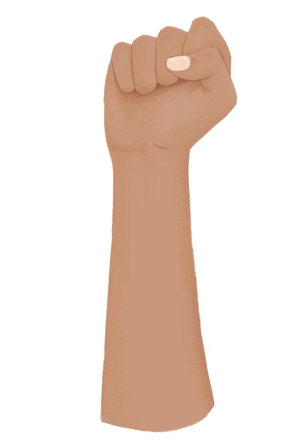 Punho levantado png símbolo de gesto de mão ilustração fundo transparente