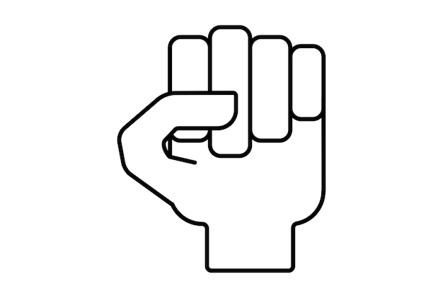 Foto punho mão ícone gesto linha símbolo web app sinal