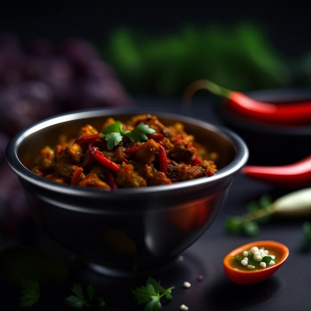 Foto punjabi sabji punjabi comida en la mesa comida en un tazón comida estilo restaurante comida de la india