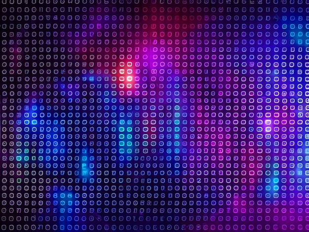 Punkte-Gitter binäre Codes Zahlen Neon-Textur-Effekt HD-Bild herunterladen Erzeugen Sie eine faszinierende 4K-Auflösung