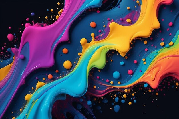 Punkthintergrund mit bewegten, fließenden Farben Bewegung Schöne elektronische Punkte mit farbenfrohem Bild