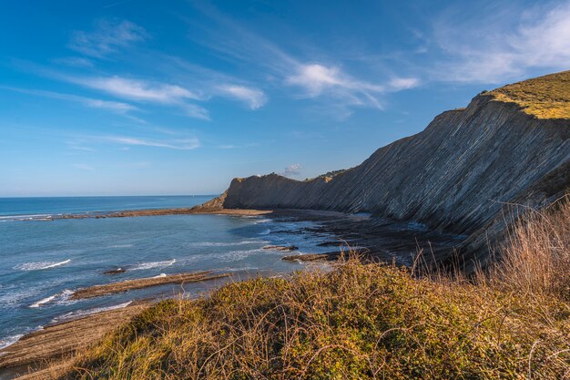 Punta de Sakoneta en el Geoparque de la costa de Sakoneta en Deba. país Vasco