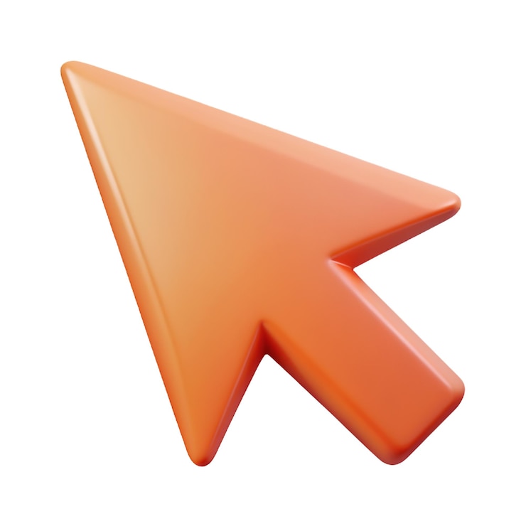 Foto el puntero de la flecha, el cursor del ratón, la interfaz de la computadora, el icono vectorial 3d, el estilo minimalista de dibujos animados.