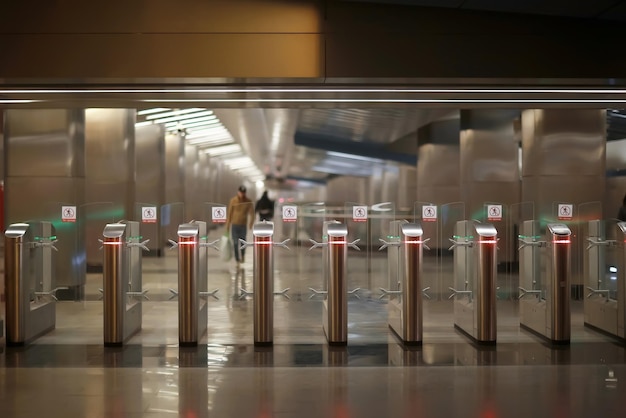 Punto de control en el metro en la entrada