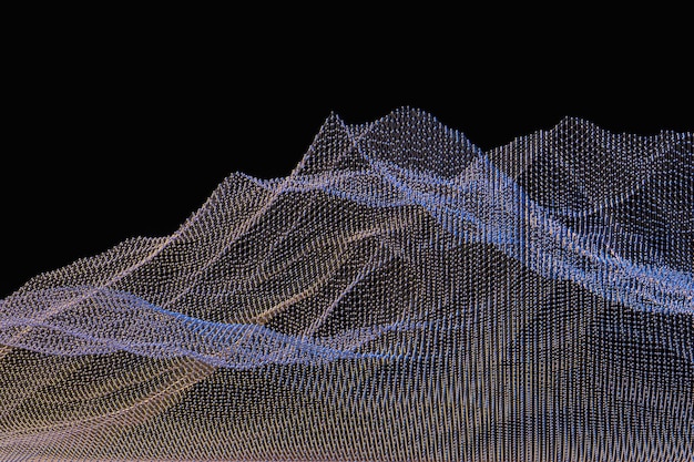 punto de flujo de representación 3D con fondo de gradiente