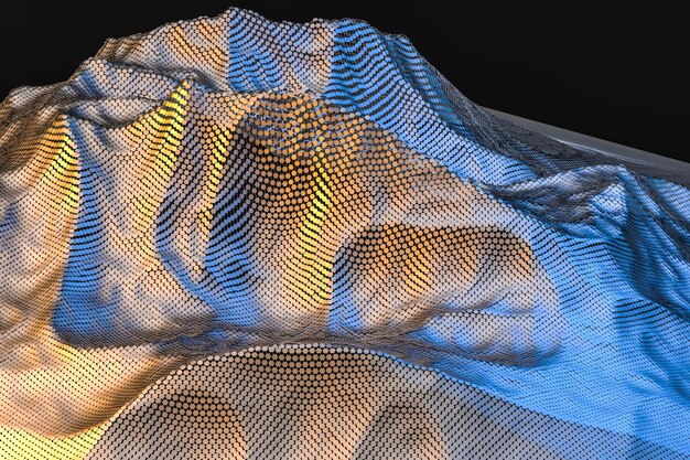 punto de flujo de representación 3D con fondo de gradiente