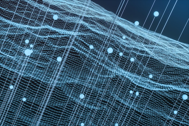 punto de flujo de representación 3D con fondo de gradiente