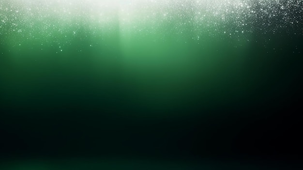 Un punto de luz brillante sobre un fondo granulado oscuro con un degradado borroso blanco y verde Generado por IA