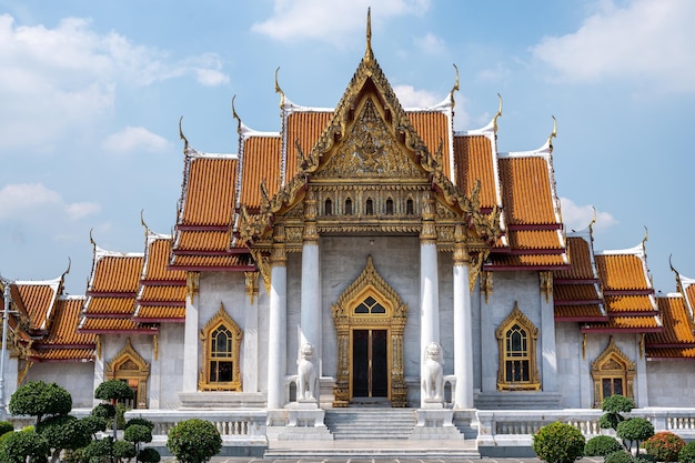 Punto de referencia del templo de Wat Benchamabophit para turistas en BangkokThailand Punto de referencia más favorito para viajar