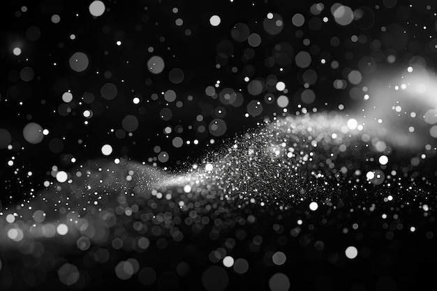 Con puntos blancos sobre un fondo negro con un efecto de textura granulada y textura de grano blanca
