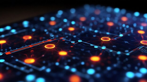 Foto puntos cuánticos en chips de computadora cuántica ia generativa