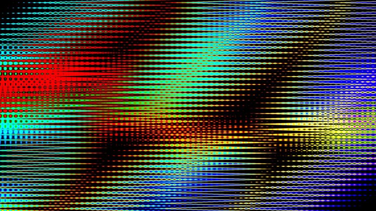 Foto puntos de medio tono azul rojo amarillo patrón gradiente textura de fondo gradiente abstracto de fondo
