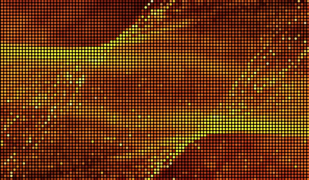 Puntos de medio tono tecnología digital abstracta luz naranja sobre fondo rojo