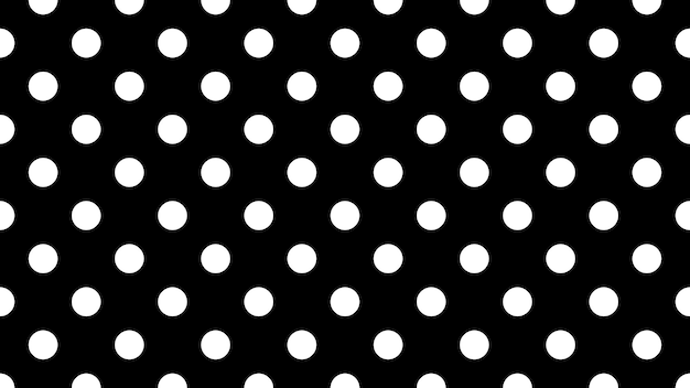 Puntos polka de color blanco sobre fondo negro