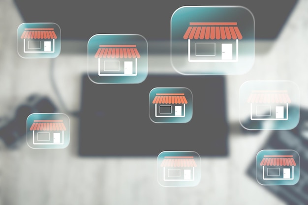 Los puntos de venta al por menor conectados por una red
