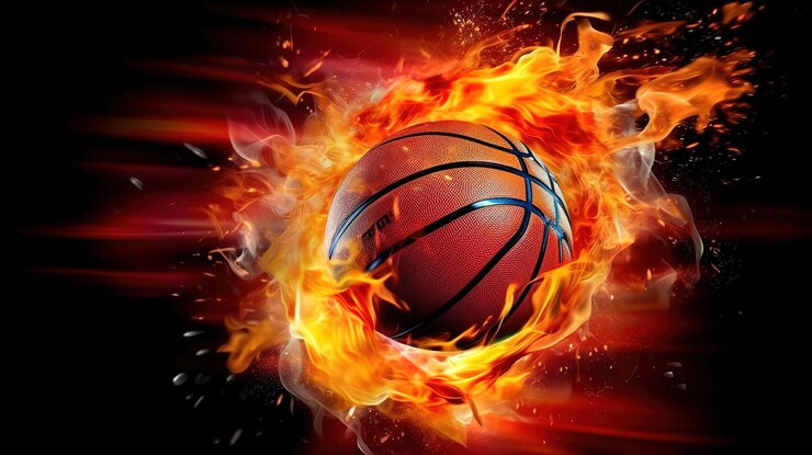 Puntuación durante un juego de baloncesto pelota en aro Generativo ai