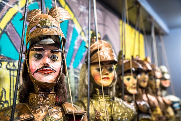 Pupo Siciliano original (marionetas sicilianas, Italia). El teatro de marionetas de Sicilia es Patrimonio de la UNESCO.