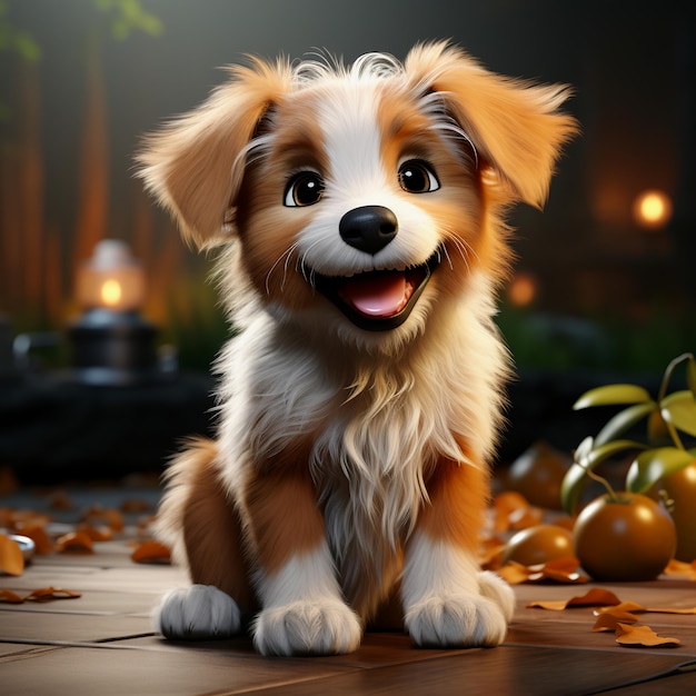 Puppy Bliss Una aventura animada de un lindo perro sonriente de dibujos animados