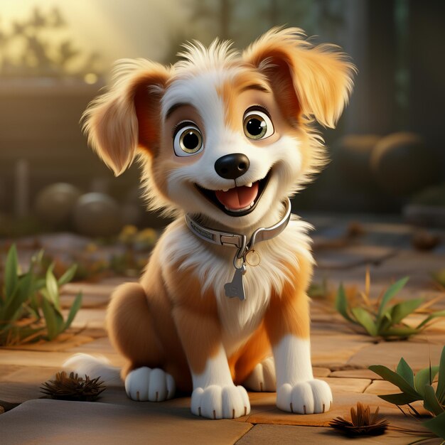 Puppy Bliss Una aventura animada de un lindo perro sonriente de dibujos animados